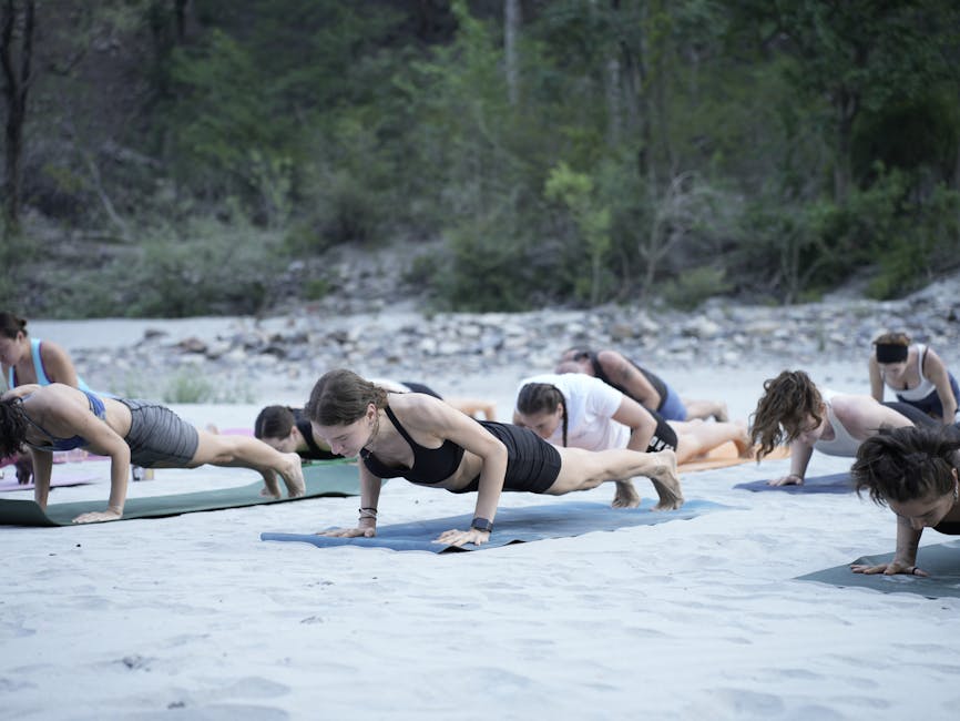 Ritiro di yoga all'aperto nella natura